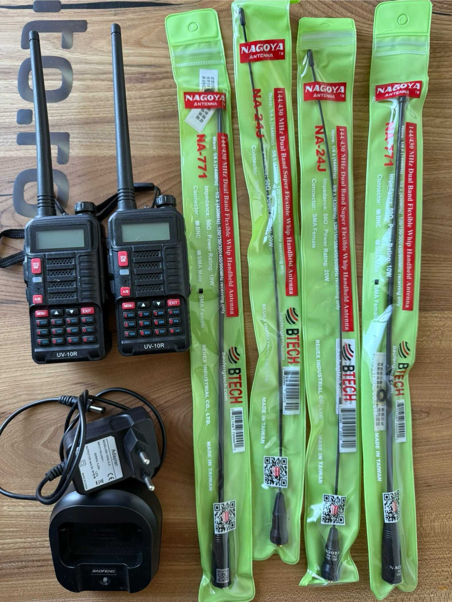 2 x Boafeng UV10R 10W + 4x extra Antene Nagoya
