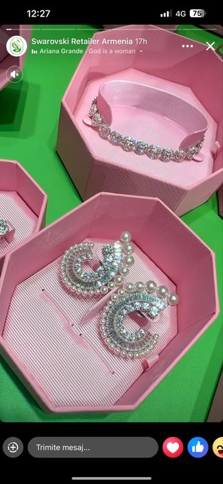 Cercei cu drop Ariana Grande x Swarovski