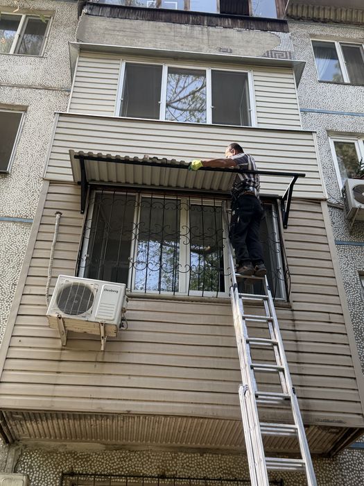 Ремонт балкон крыши козерьки мягкие кровли