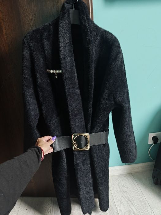 Черно дамско палто