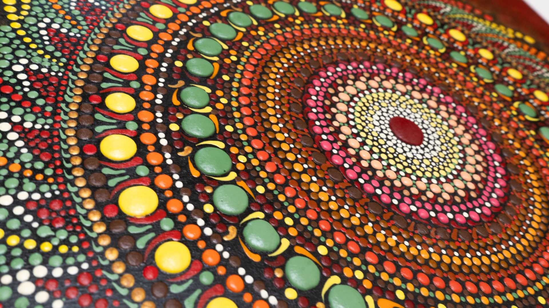 Pictură acrilică/Tablou Mandala Dot Painting "Vortex"