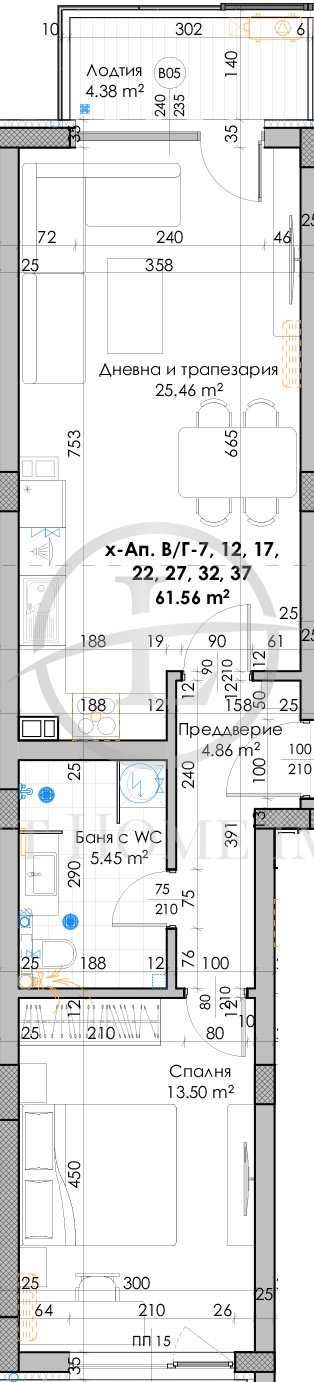 Реф. 2133 Двустаен Просторен Апартамент / Пред АКТ 16