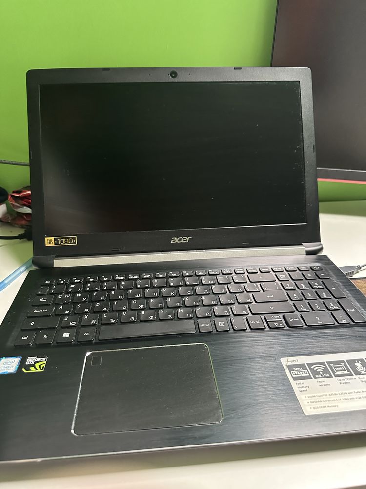 Acer Aspire 7 (A715-72g) 500gb ssd 16 gb ram, I7 8750H, GTX 1050