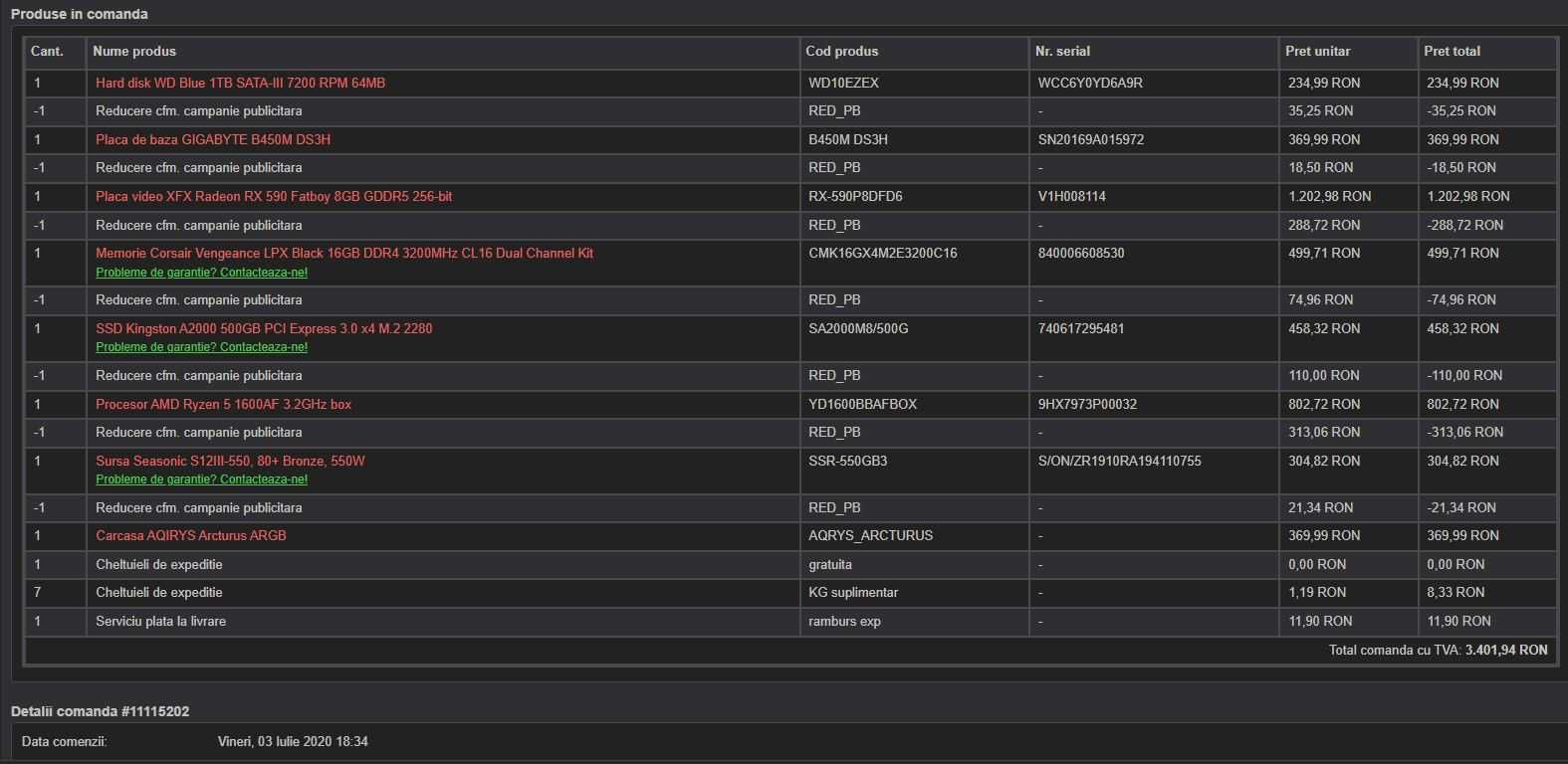 Calculator gaming rx 590 fatboy 8gb + gtx 1050, ryzen 5 1600 3,2 ghz