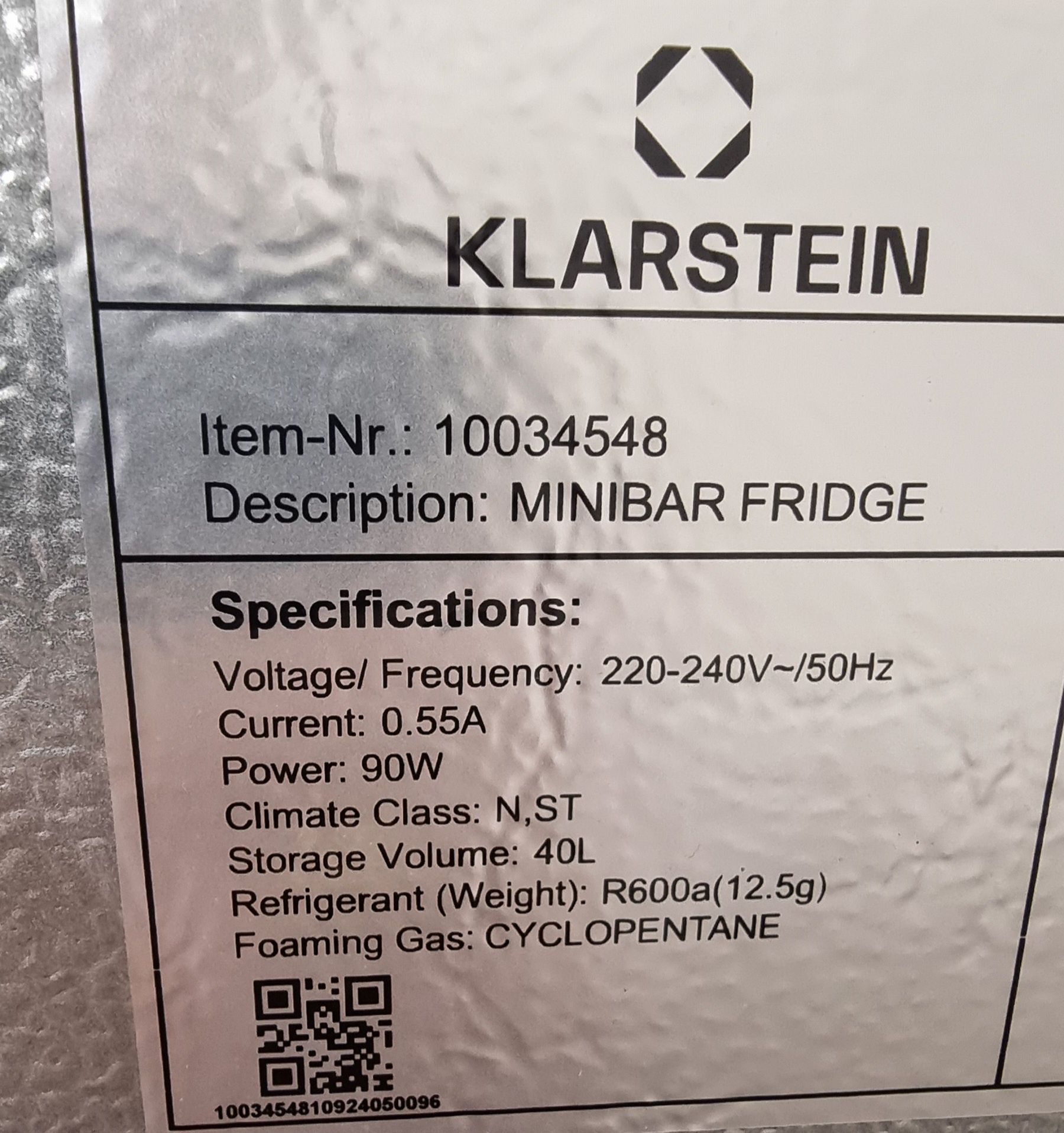 Мини бар хладилник Klarstein 40L