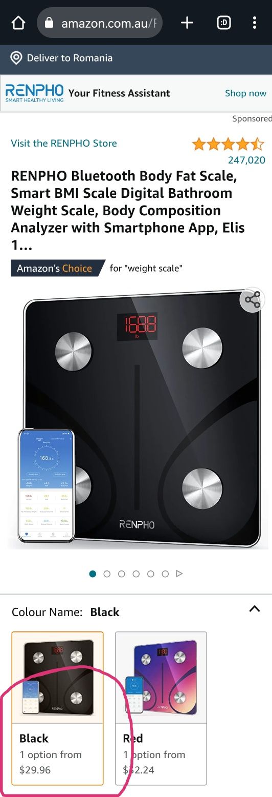 Cantar smart RENPHO Bluetooth Body Fat Scale, Smart BMI Scale Digital