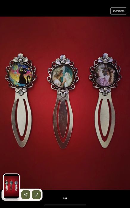 Semn de carte handmade tip cabochon