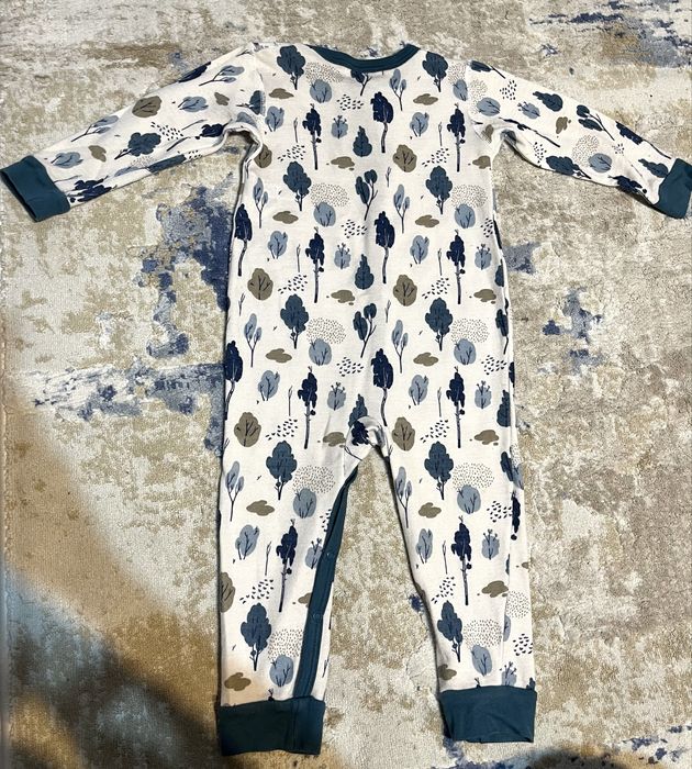 Overall Joha lână si bambus, 90 cm + 3 maiouri body cadou, H&M, 92