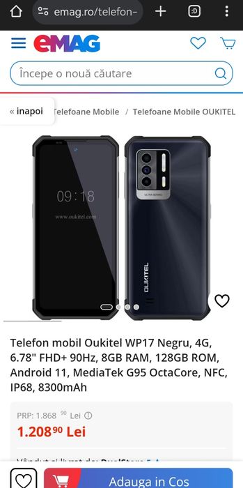 Telefon Oukitel WP17 8gb ram 128 rom. Nou!! Nu este Samsung, IPhone!