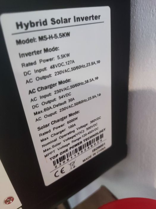 Invertor hibrid 5,5 kwh 48v