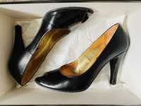 Pantofi decupati dama  piele negri, marimea 37, Musette