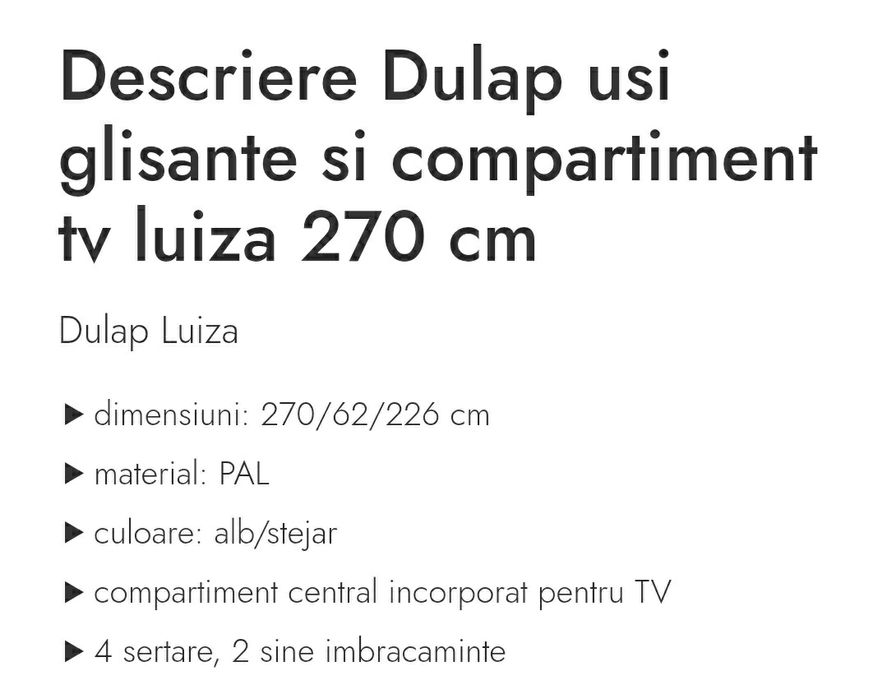 Dulap  dormitor/dressing