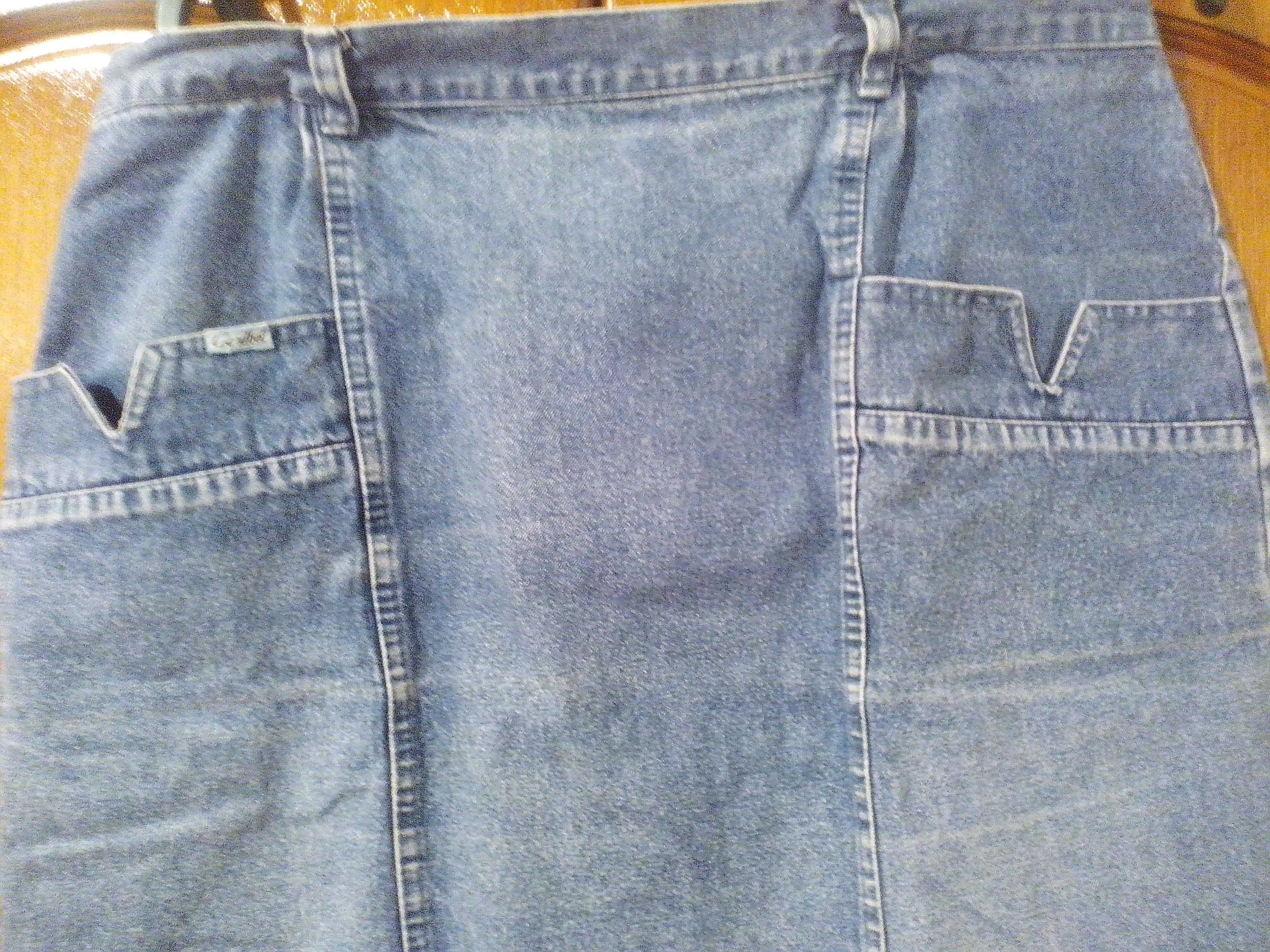 fusta blue denim jeans,marime 48,croi drept,100% bumbac