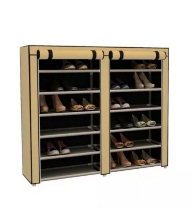 Dulap de incaltaminte mobil textil cu 12 rafturi diverse culori