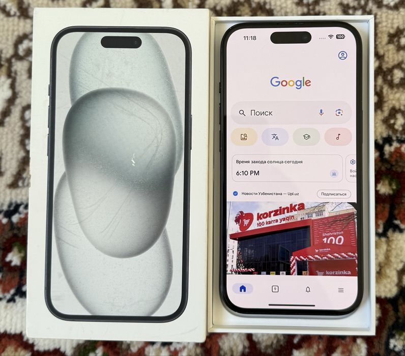 iPhone 15 128 gb 87% ochilmagan