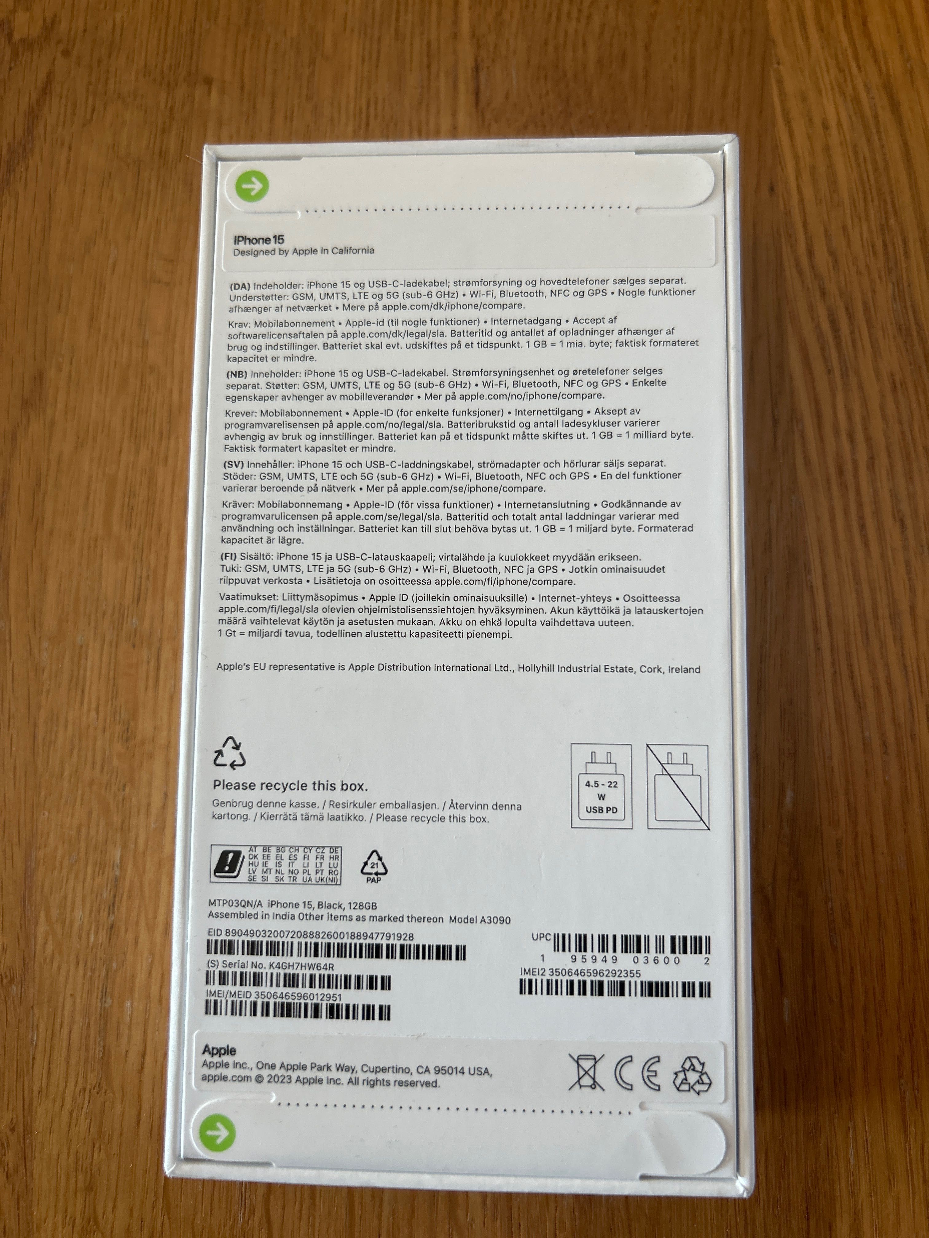 Iphone 15 128GB BLACK