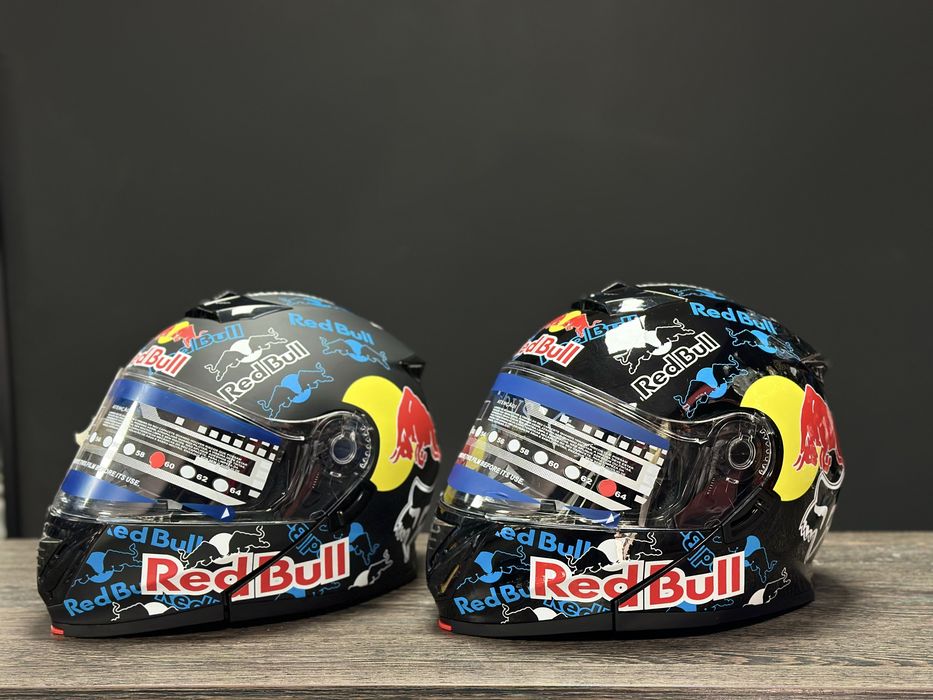 Мото шлем модуляр (трансформер) в крутой раскраске RedBull. Мото Экип!