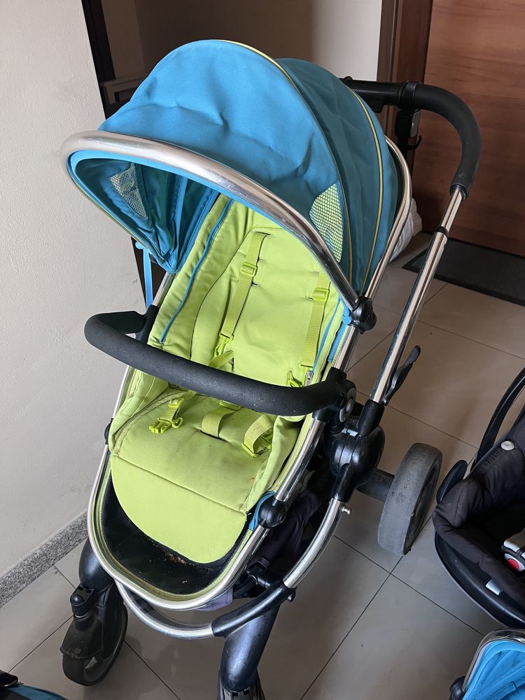 Бебешка количка Peach 3 в 1 пълен комплект