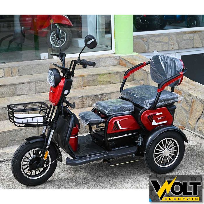 Електрическа триколка BULLMAX C1 MAX 1500W, големи 10’’ джанти, RED