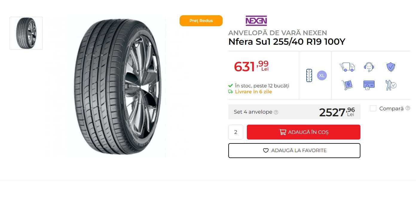 Anvelope vara 255 40 R19 Nexen  BMW  2 buc