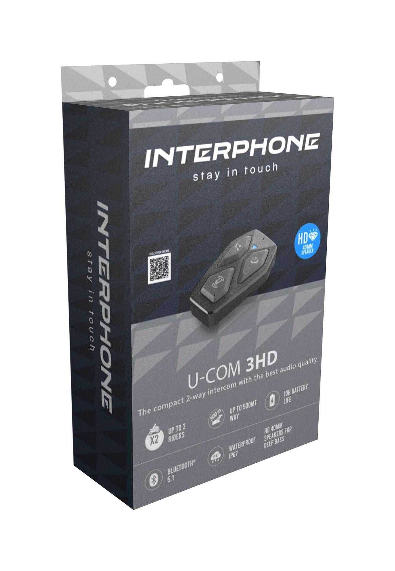 Единичен Bluetooth Headset пакет за каска Interphone U-COM3