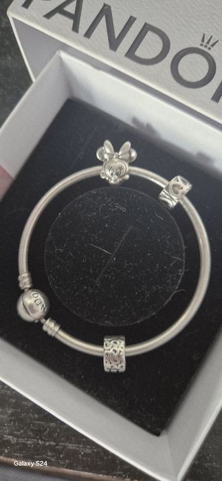 Bratara Pandora argint  cu 3 charmuri