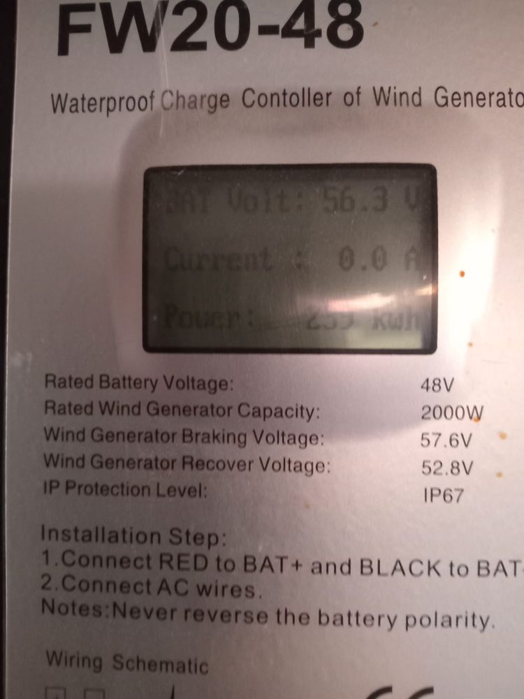 Vand Turbina eoliana orizontala 2000 W cu controler 30A , 5 pale