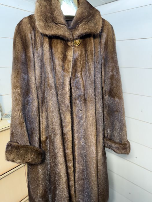 Норковая греческая шуба, большой размер