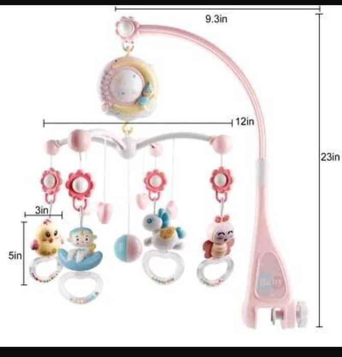 Музикална въртележка с дистанционно и прожектор