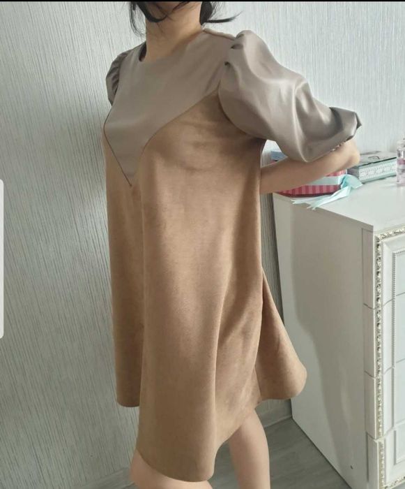 Платье кожа-замш