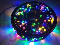 Instalatie de Craciun Multicolor Rola 100m, Cu 8 Jocuri de Lumini