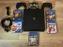 PlayStation 4 PRO + 3 controlere + 5 jocuri