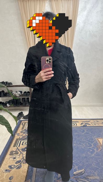 Черное пальто женский