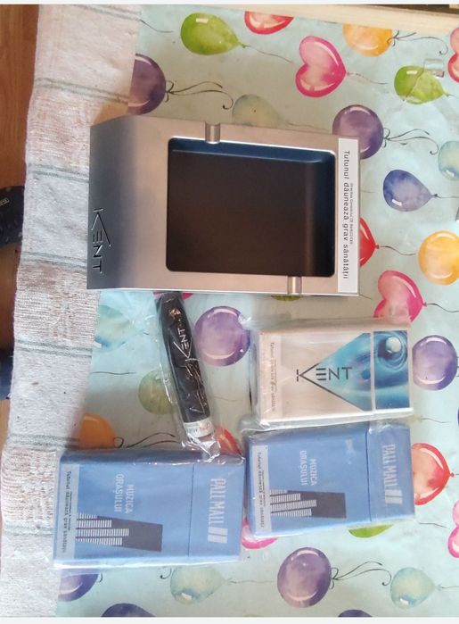 Scrumiera Kent + bricheta antivant+ 3pachete protecție silicon