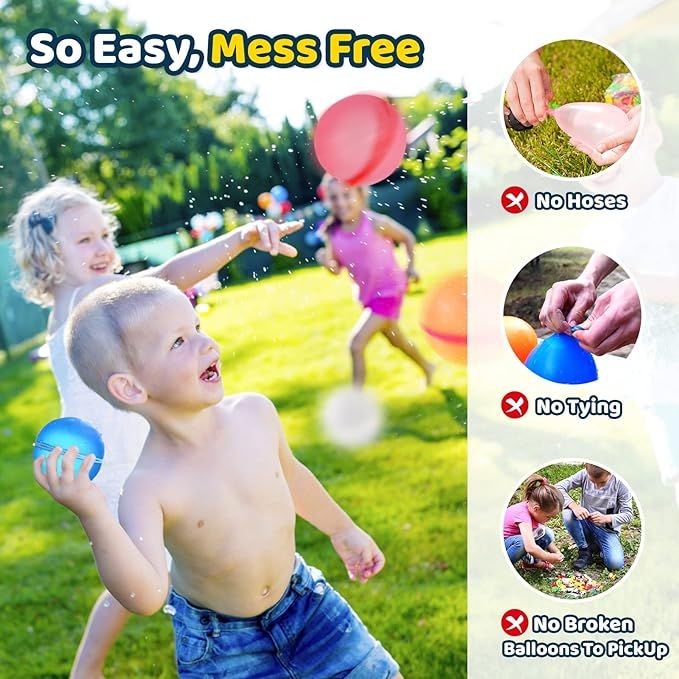 Set 6 mingi din silicon, tip balon cu apa, inchidere magnetica
