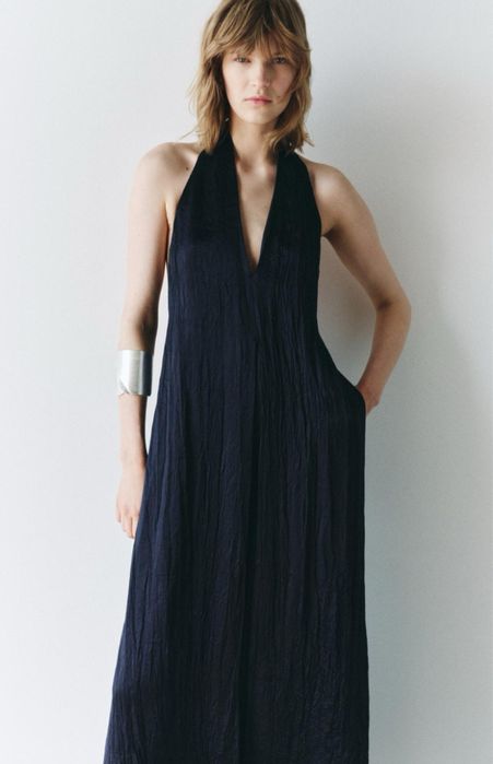 Rochie midi spate gol Zara XS noua cu eticheta