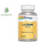 Solaray, L-Lysine, 500 mg, 120 VegCaps.  L-Лизин 500 мг