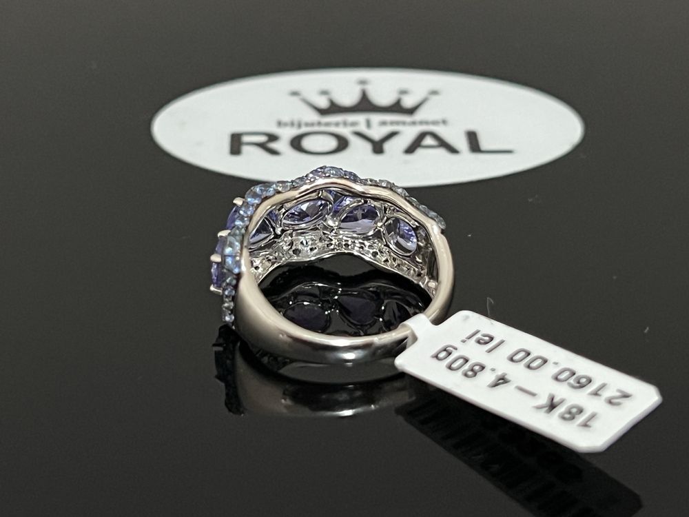 Bijuteria Royal CB : Inel aur 18K cu safir si tanzanit 4,80 grame