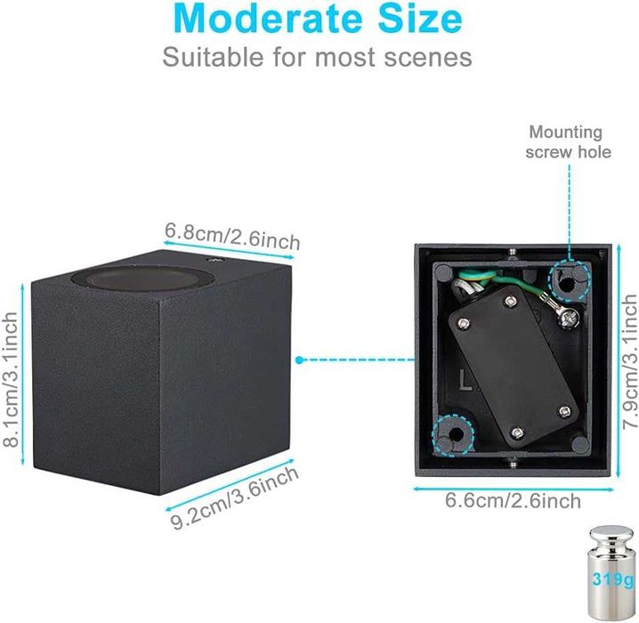 Aplice, set de 2 lămpi de exterior aluminiu antracit GU10 IP44, LASIDE