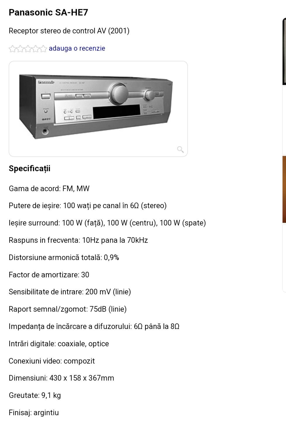 Amplituner  Panasonic (Technics) SA-HE7 5x100w