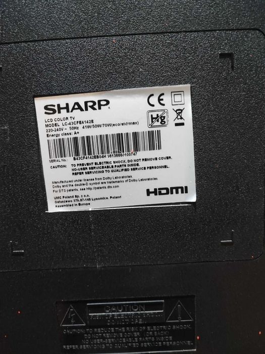 Sharp led tv 43 инча със дистанционно