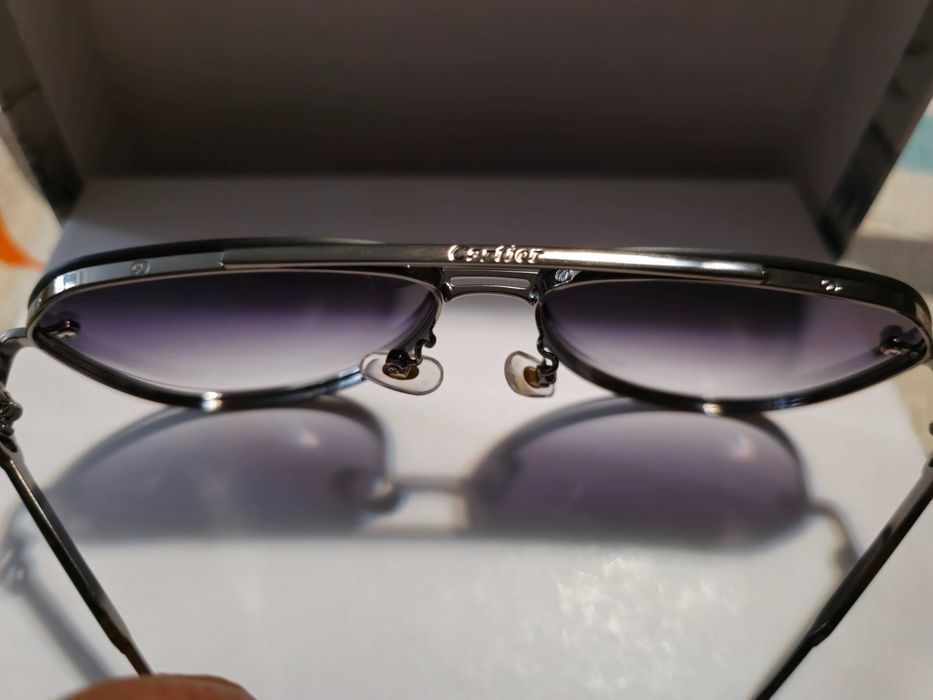 Ochelari de soare Cartier lentila neagra, rama argintie