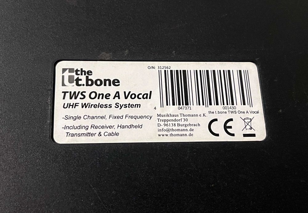 Microfon pentru voce wireless the t.bone TWS One A Vocal 863.100 MHz