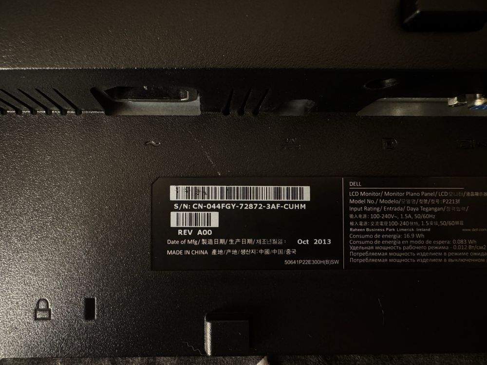 Dell монитор monitor P2213f 22”