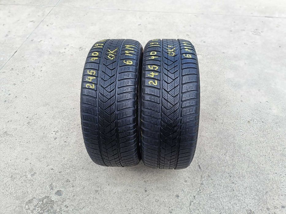 Doua anvelope iarna 245 40 19 pirelli sottozero 3 run flat profil 6 mm