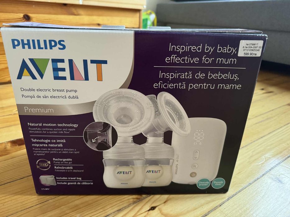 Двойна електрическа помпа за изцеждане на кърма Philips Avent Natural