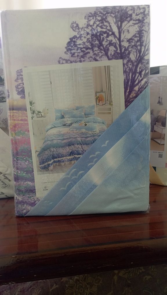 Pastel komplekt 2 kishilik va 1 kishilik super satin