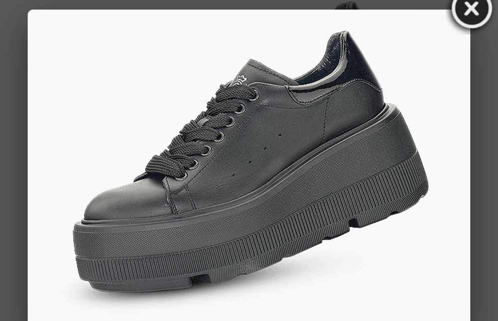 Черни кецове на платформа естествена кожа