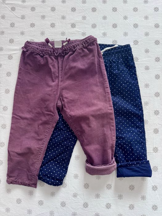 Pantaloni dublati HM, fetita, 86