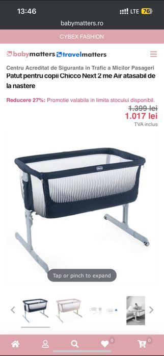 Chicco next to me pat bebelusi nou nascuti